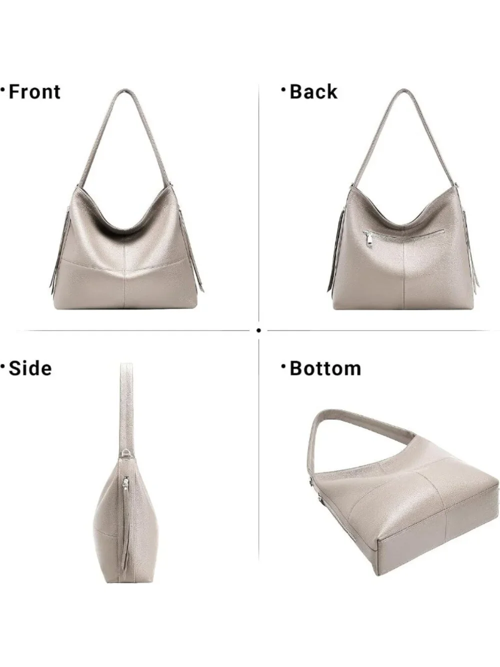 Stylish Genuine Leather Hobo Bag for Women | Versatile Crossbody & Tote with 2